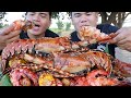 Outdoor cooking  giant lobster  giant sugpo mukbang
