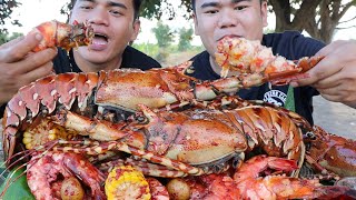 OUTDOOR COOKING | GIANT LOBSTER + GIANT SUGPO MUKBANG (HD)