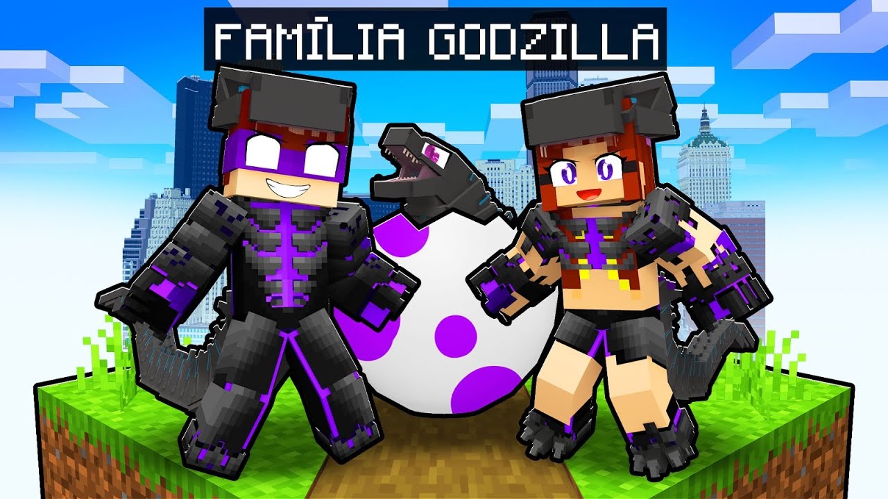 Tenho uma FAMÍLIA GODZILLA no Minecraft! *muito forte*