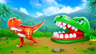 Crazy Baby Trex Dino Food Adventure with Crocodile Teeth | Jurassic Dinosaurs Funny Videos