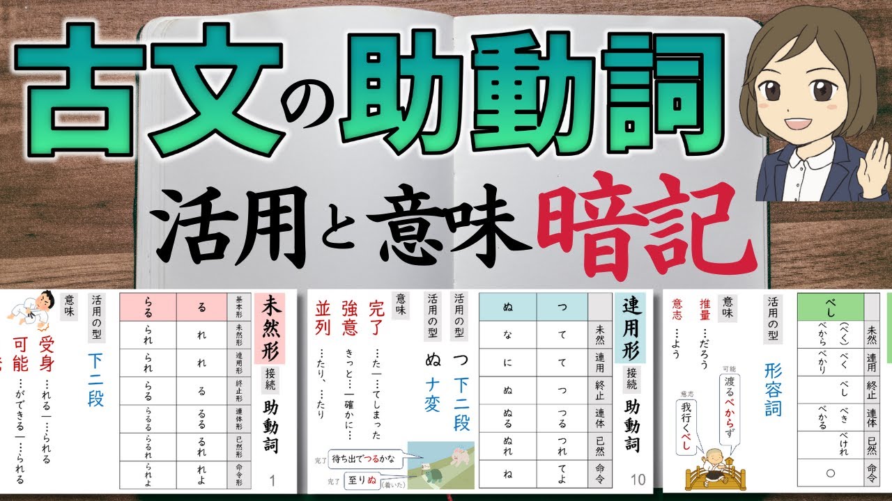 【古文】 助動詞の意味・活用表の覚え方｜接続・活用・意味の暗記  見分け方｜大学受験対策｜聞き流し