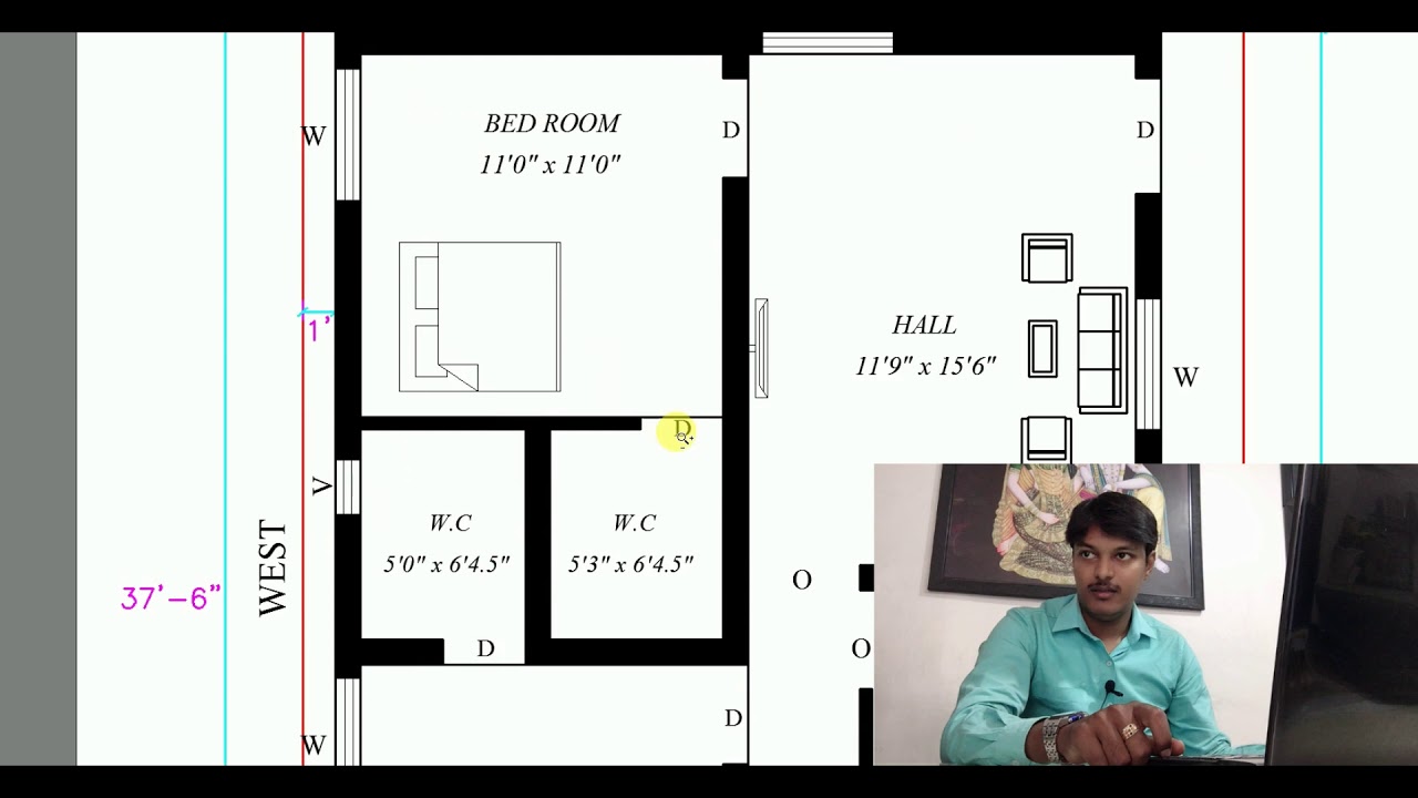 25 x 36 south face house plan as per vastu ll 088 YouTube