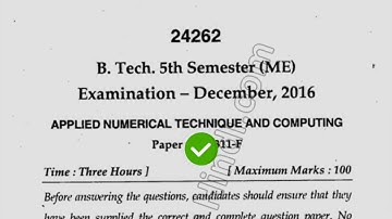 2014 Mdu BTech ME 5th Sem Applied Numerical Technique Computing Question Paper