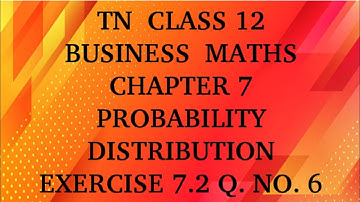 TN 12th business maths chapter 7 exercise 7.2 question number 6 Poisson distribution