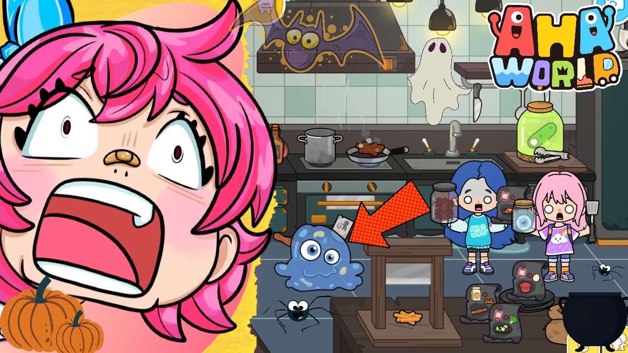 🎃COZINHAMOS COMIDAS NOJENTAS PARA O MONSTRO DE SLIME _ Aha World