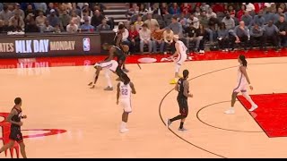 Kevin Durant and Shai Gilgeous-Alexander with the foreplay in midcourt and Alex Caruso blocks Amen