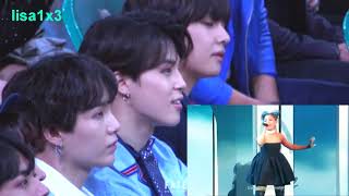 180520 BTS (V,Jimin,Suga) reaction to Ariana Grande - No Tears Left To Cry @BBMA 2018