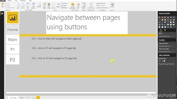 Power BI Buttons to navigate between pages