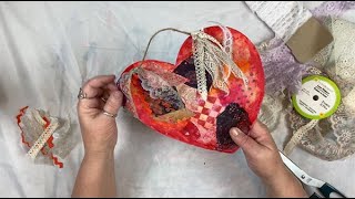 Mixed Media Valentine's Day Heart Project