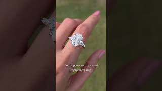 Everly 3 carat oval diamond engagement ring crafted in white gold. Shop now at gemnomads.com