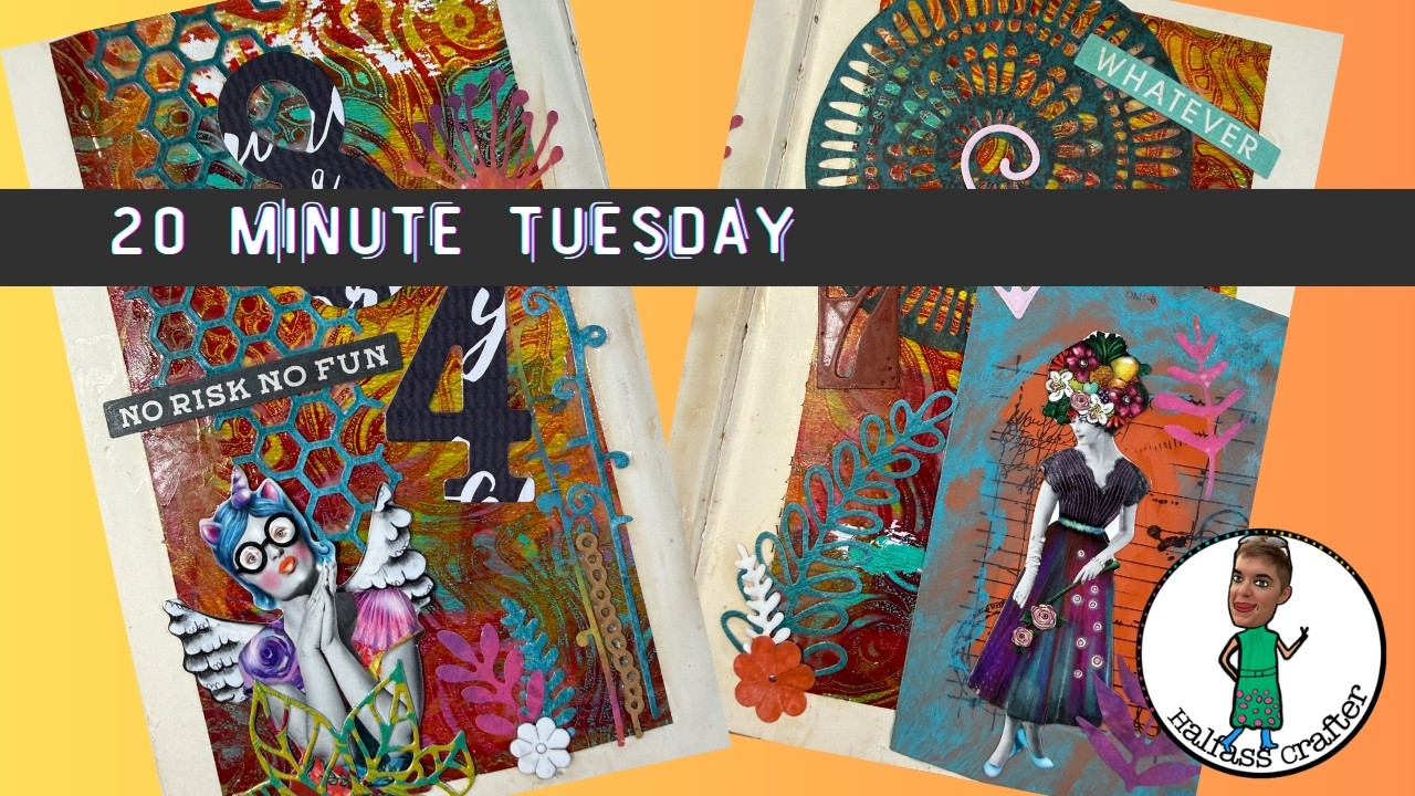 Использую образцы краски и вырубки в коллаже и переделанной книге!