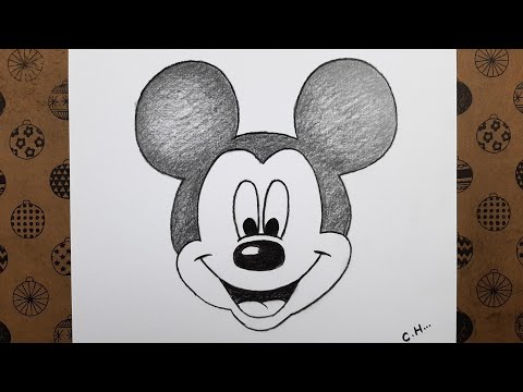 Kolay Karakalem Mickey Mouse Resmi Adım Adım Nasıl Çizilir