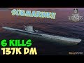 World of WarShips | U-69 | 6 KILLS | 137K Damage - Replay Submarine Gameplay 1080p 60 fps