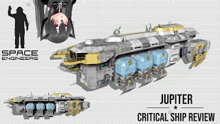 This Ship has Insane Interior, Space Engineers Critical Ship Review, Jupiter Cargo Barge