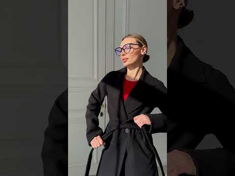 Зимове чорне тепле жіноче якісне утеплене пальто з кашеміру, р 40-50 кашемірове чорне зимове пальто, відео 1