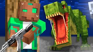 Usé ARMAS REALES contra DINOSAURIOS en Minecraft!