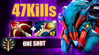 Weaver MELTS Enemies with INSANE OneShot GEMINATE ATTACK 47 Kills | Dota 2