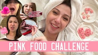 I only ate PINK food for 24 HOURS challenge!!!