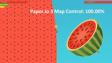 Paper.io 3 Map Control: 100.00% [Watermelon]