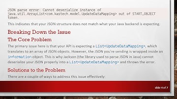 Solving the JSON parse error: Cannot deserialize instance of ArrayList in Java