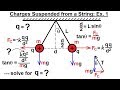 Physics  em ch 351 coulumbs law explained 26 of 28 charges suspended on a string ex 1