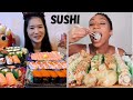 Mukbangers devouring sushi