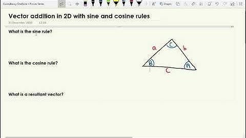 Forces and motion: Adding vectors (2D) using Sine and Cosine rules