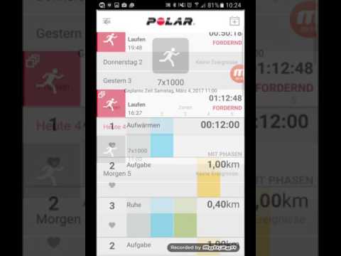 Polar Flow App Phasenziel Intervalltraining erstellen