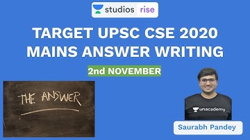 2nd November | Mains Answer Writing | Target UPSC CSE/IAS 2020 | Saurabh Pandey