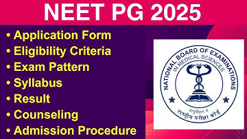 NEET PG 2025 - Eligibility Criteria, Exam Date, Application form, Syllabus, Exam Pattern