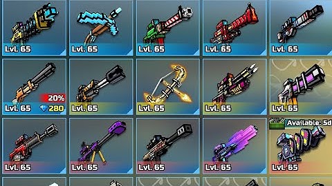 pixel gun 3D using all level 65 sniper weapons (2022)