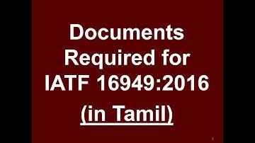 IATF 16949 documented process and documents required for implementation (in tamil)