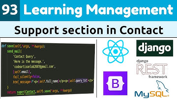 Django ReactJs LMS #93 | Support section in contact us form | Learn Django and ReactJs | DRF