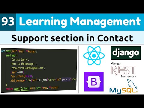 Django ReactJs LMS #93 | Support section in contact us form | Learn Django and ReactJs | DRF