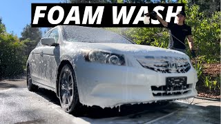 Foam Wash on A Dirty Honda Accord - Exterior Auto Detailing