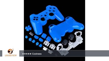 Polished Light Blue PS3 Controller Shell Kit Glossy Custom Repair Mod Set Buttons, Housing, Full