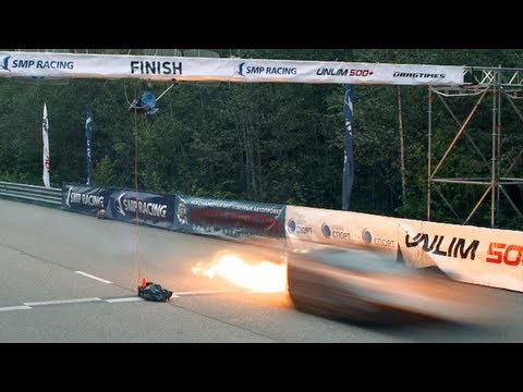 Lamborghini on fire — Top Speed Record, 402 kph (250 mph) on one mile