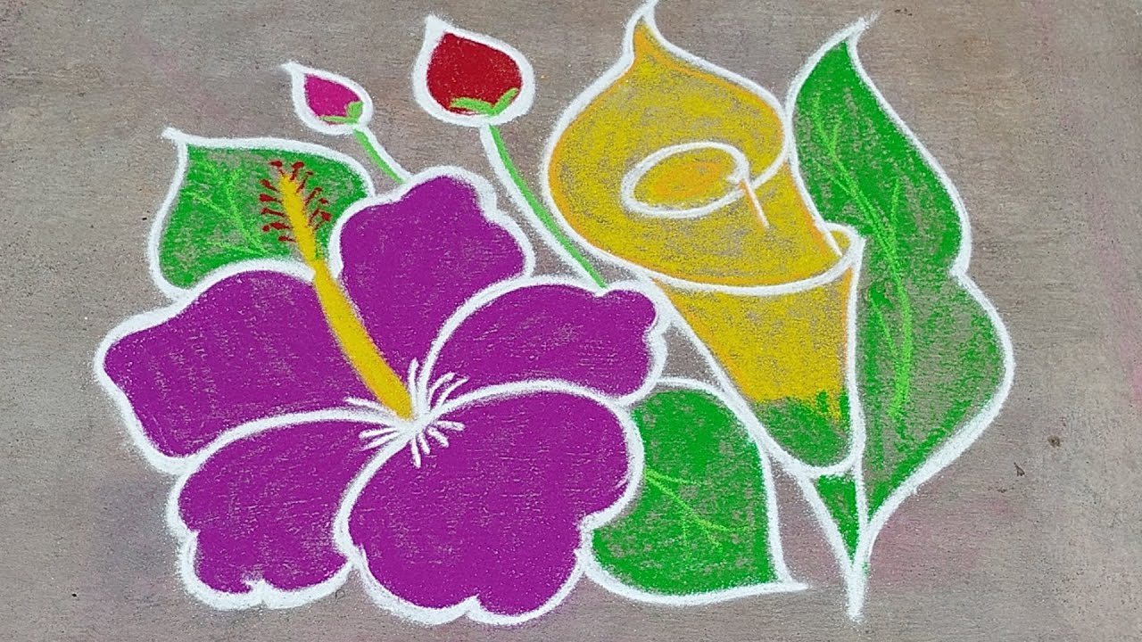 அழகான செம்பருத்தி பூ கோலம் (2026) 😍😊🌹