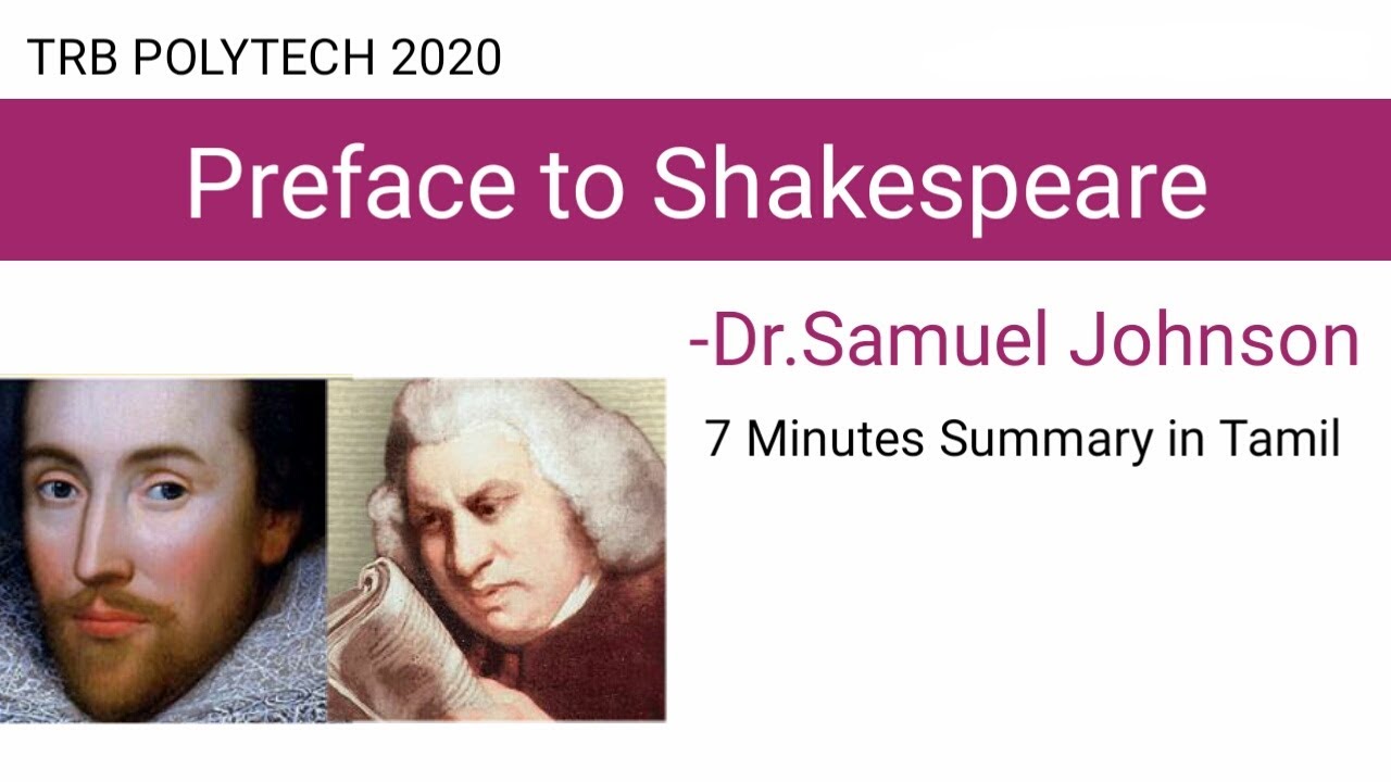Learn 'Preface to Shakespeare'' by Dr.Samuel Johnson (CRITICISM) in 7 ...
