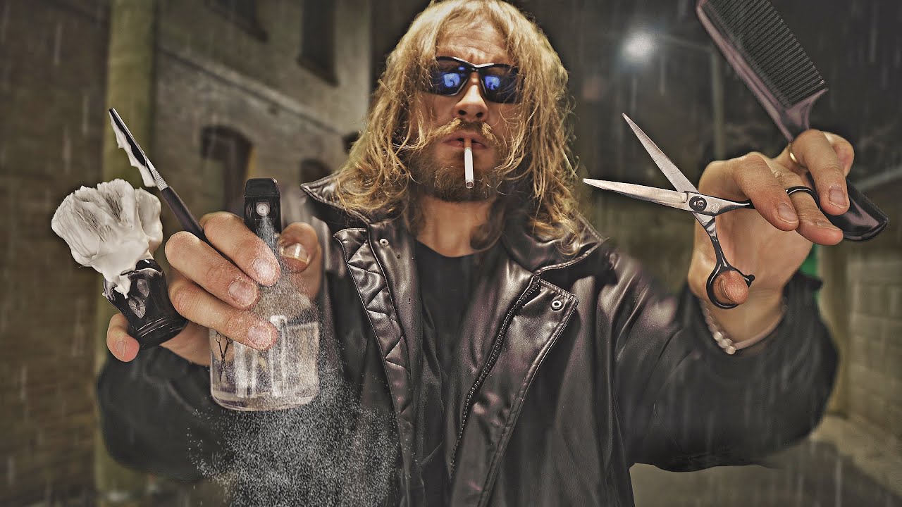 ✂️ НЕЗАКОННАЯ уличная стрижка и бритье [ASMR] ✂️(дилер с покалыванием)