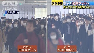 緊急事態宣言から一夜明け・・・都心の通勤客に変化は？(20/04/08)