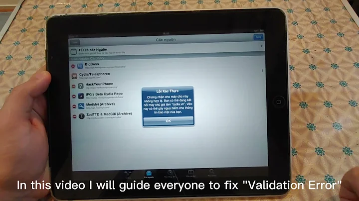Fix "Validation Error" on Cydia (iPhone/iPod/iPad) - sửa "Lỗi Xác Thực"