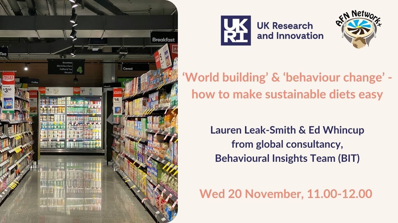 ‘World building’ and ‘behaviour change’ - how to make sustainable and healthy diets the easy choice