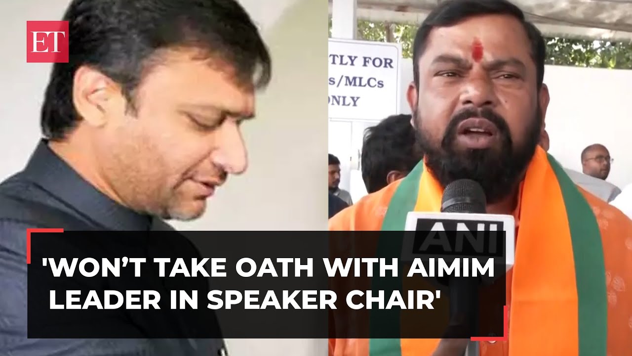 Telangana: BJP’s T Raja, says won’t take oath with Akbaruddin Owaisi in speaker chair