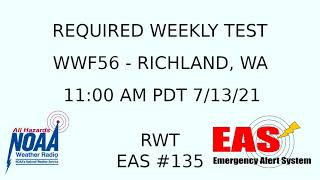 Washington State EOC RWT - WWF56 - EAS #135 - 11:00 AM PDT 7/13/21