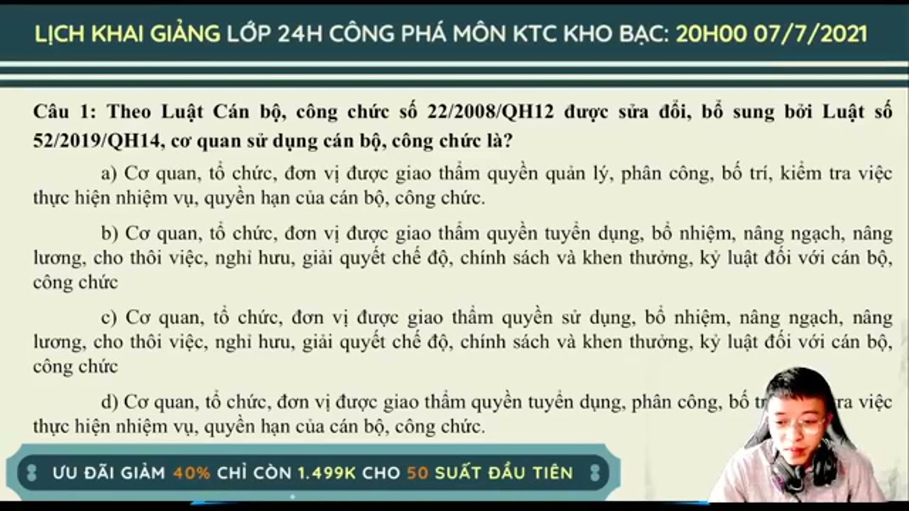 ✔️ Ôn thi kho bạc nhà nước 2021 ✔️ Câu hỏi trắc nghiệm luật cán bộ công chức năm 2019