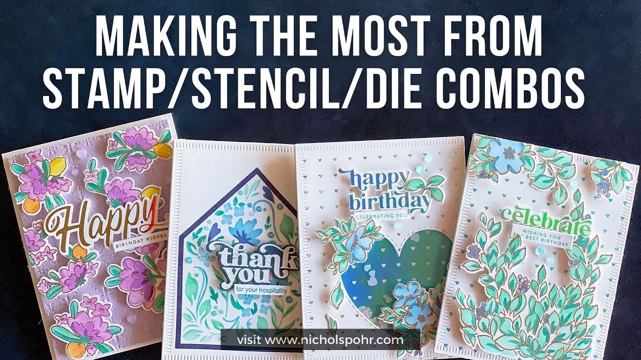 Making the Most of Stamp/Die/Stencil Combos (Pinkfresh Studio)