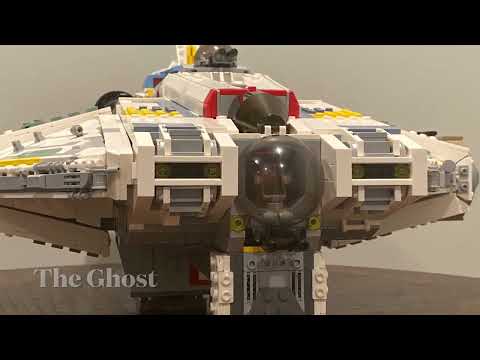 YouTube thumbnail: Lego Star Wars Corellian VCX-100 "Ghost" showcase