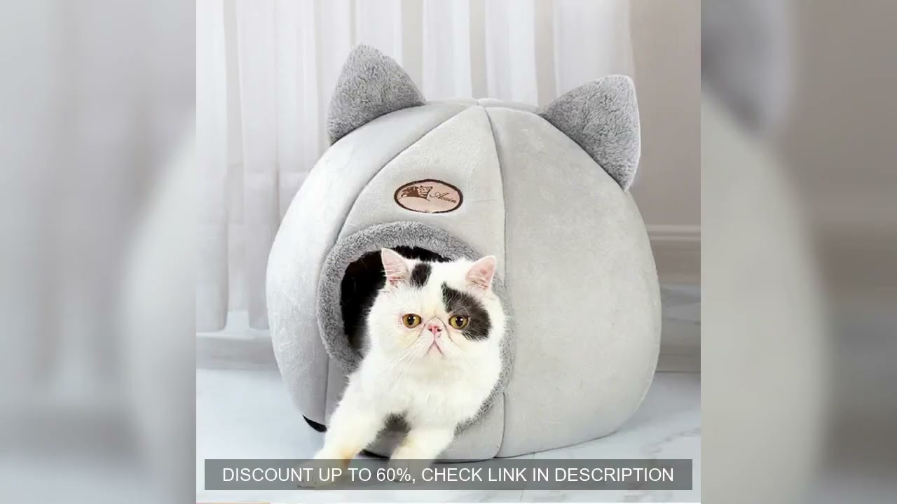 Pet bed with cat ears cat bed for small medium large cats Keep warm in winter  Comfortable and soft