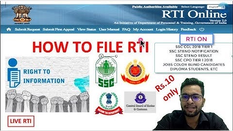 HOW TO FILE RTI ONLINE | LIVE RTI ON SSC